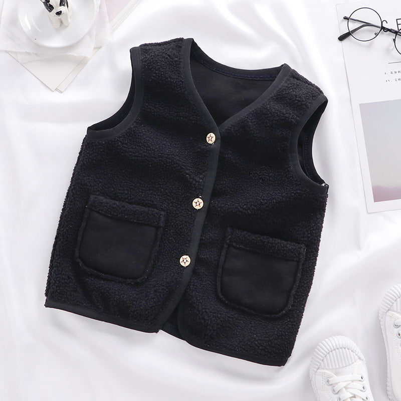 Padded Upper Cardigan To Keep Warm Children's Vest