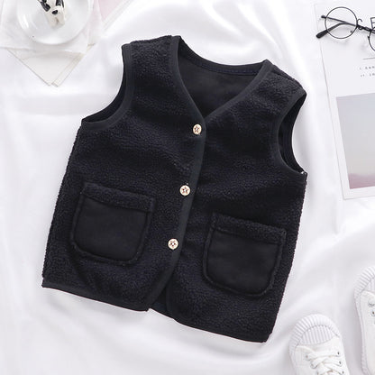 Padded Upper Cardigan To Keep Warm Children's Vest