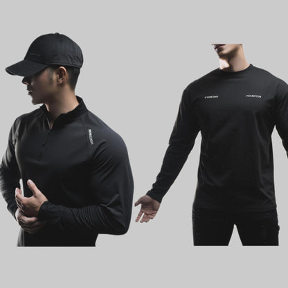 Pull de sport décontracté à manches longues et col rond en coton clone