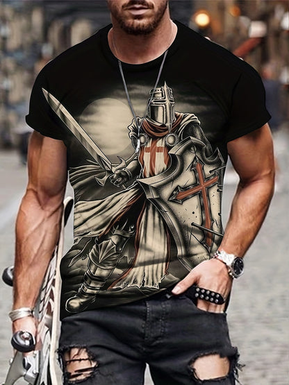 T-shirt d'été décontracté et respirant à manches courtes pour homme, imprimé en 3D