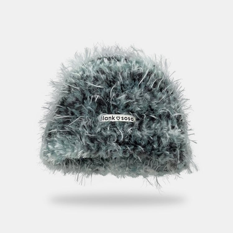 Patch Plush Bonnet Children's Autumn And Winter Earflaps Slipover Beanie Hat Cold-proof