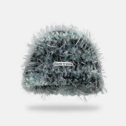 Patch Plush Bonnet Children's Autumn And Winter Earflaps Slipover Beanie Hat Cold-proof