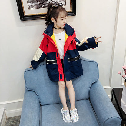 Colorblock Hooded Jacket Windbreaker