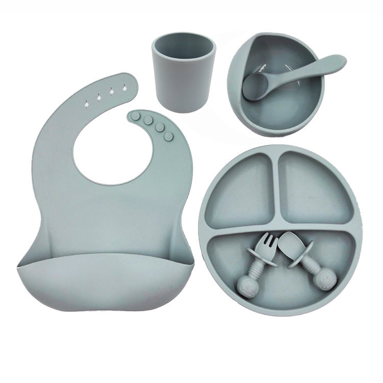 Couverts pour bébé, bavoir en silicone, tasse en silicone, cuillère