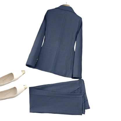 New Blue Color Business Coat Trousers Suit