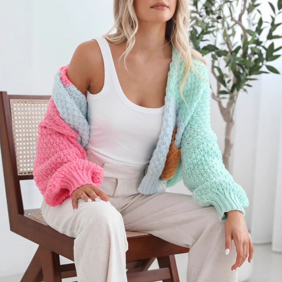 Magnifique cardigan avec de belle couleur,  tricot cozy pour femme mode fashion.