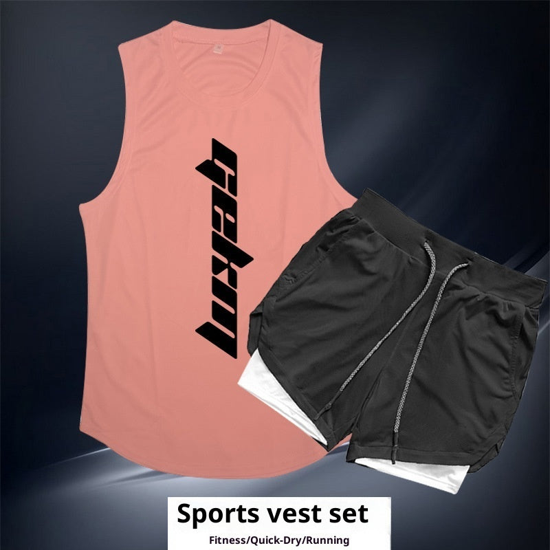 Sports Suit Men's Outdoor Running Fitness Vest Shorts