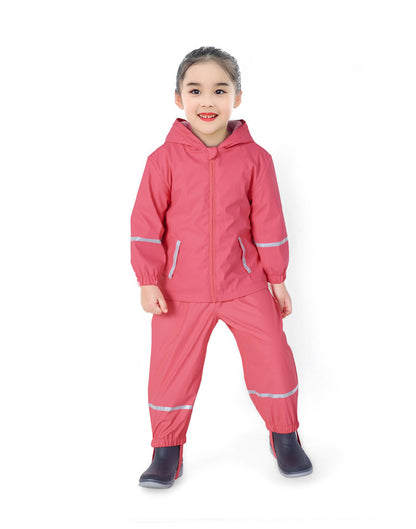 Thickened Plus Fleece Jacket Jacket Children Baby Waterproof And Windproof Raincoat