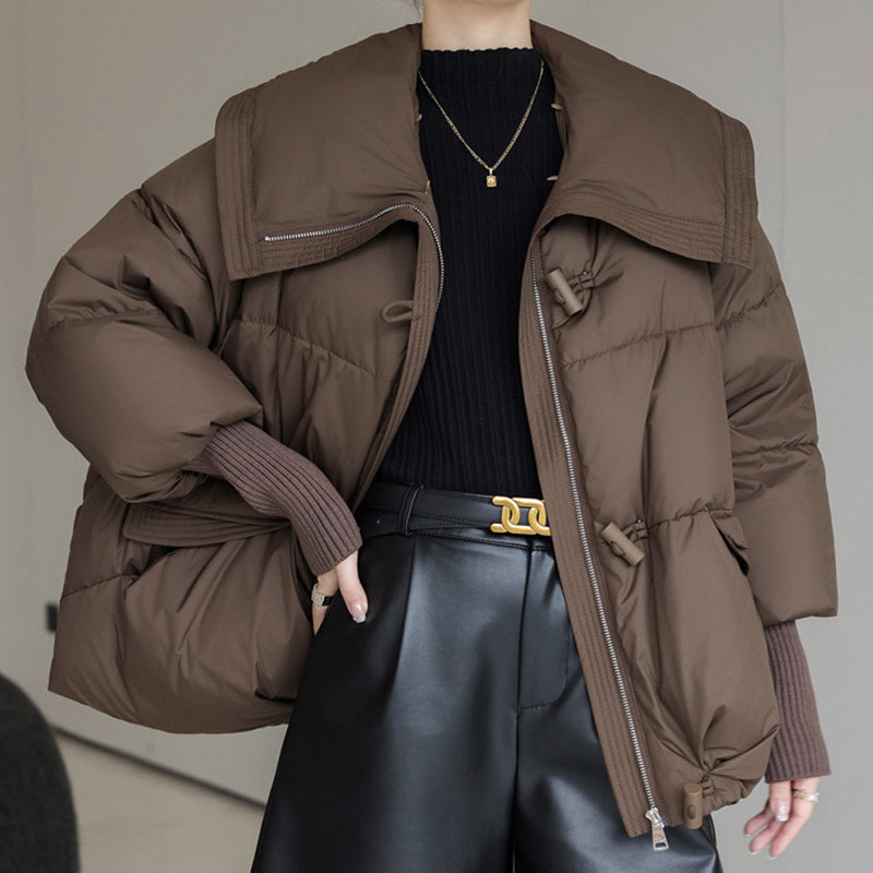 Doudoune en coton rembourrée pour femme, manteau épais à col court en fourrure, vêtements d'hiver