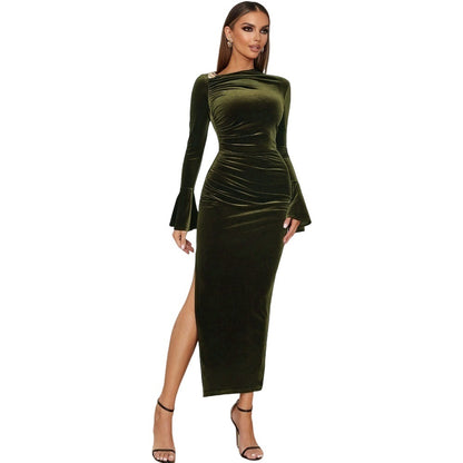 Winter Socialite Style Temperament Banquet Mid-length Skirt