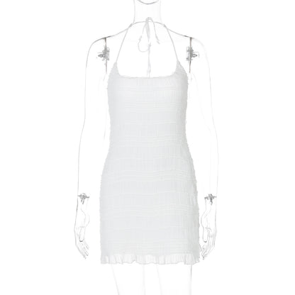 Halter-neck Slim Fit Cropped Dress