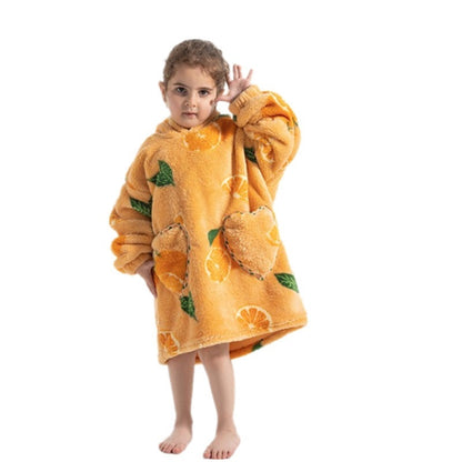 Vêtements confortables en velours de coton résistants au froid pour garçons et filles, couverture à capuche épaisse grande taille, vêtements de nuit pour enfants