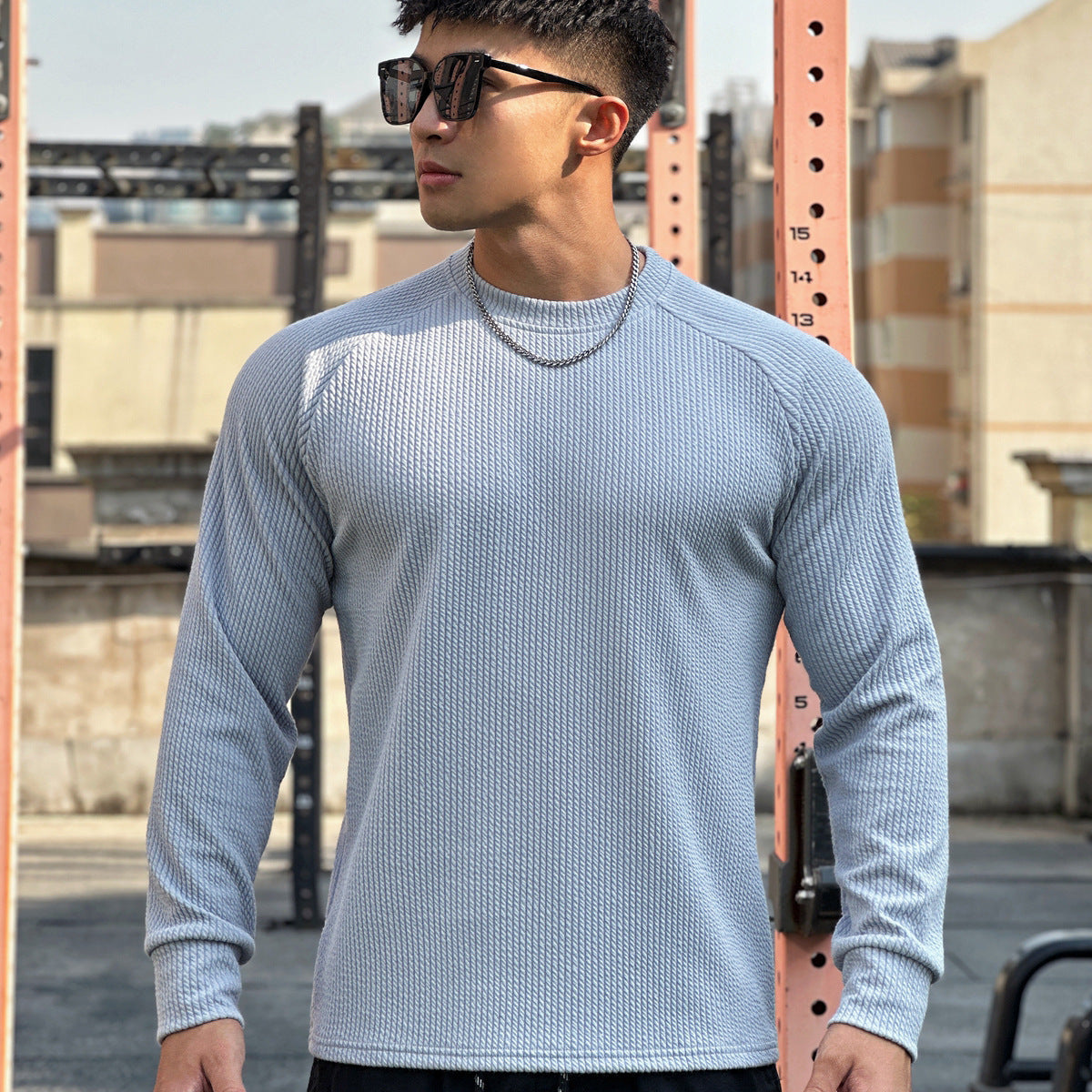 Men's Crew Neck Casual Plus Size Pullover Long Sleeve