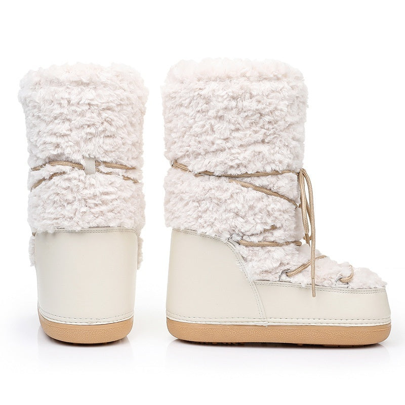 Women's Space Boots Lamb Fur Snow Boots