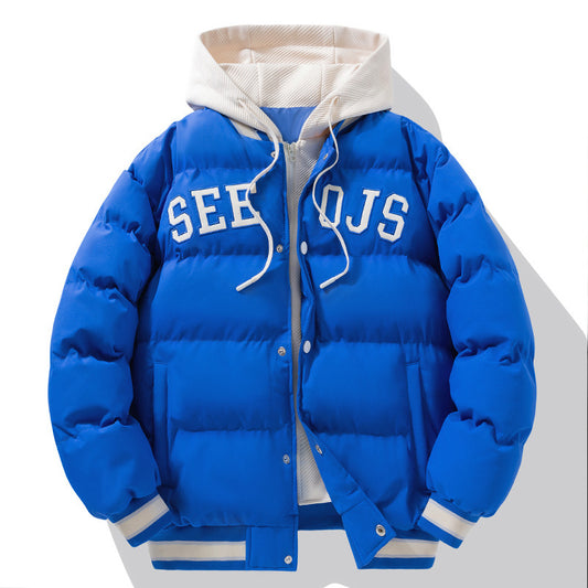 Manteau à capuche en coton pour homme et adolescent, veste chaude et solide avec fermeture éclair, style hiver
