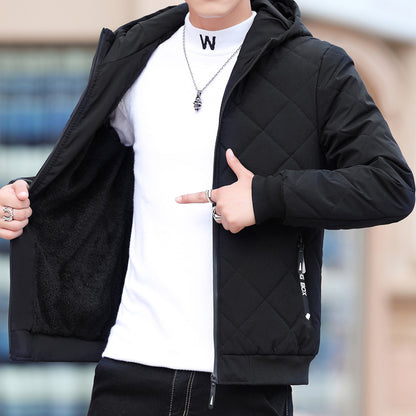 Veste polaire à carreaux diamants Manteau rembourré en coton