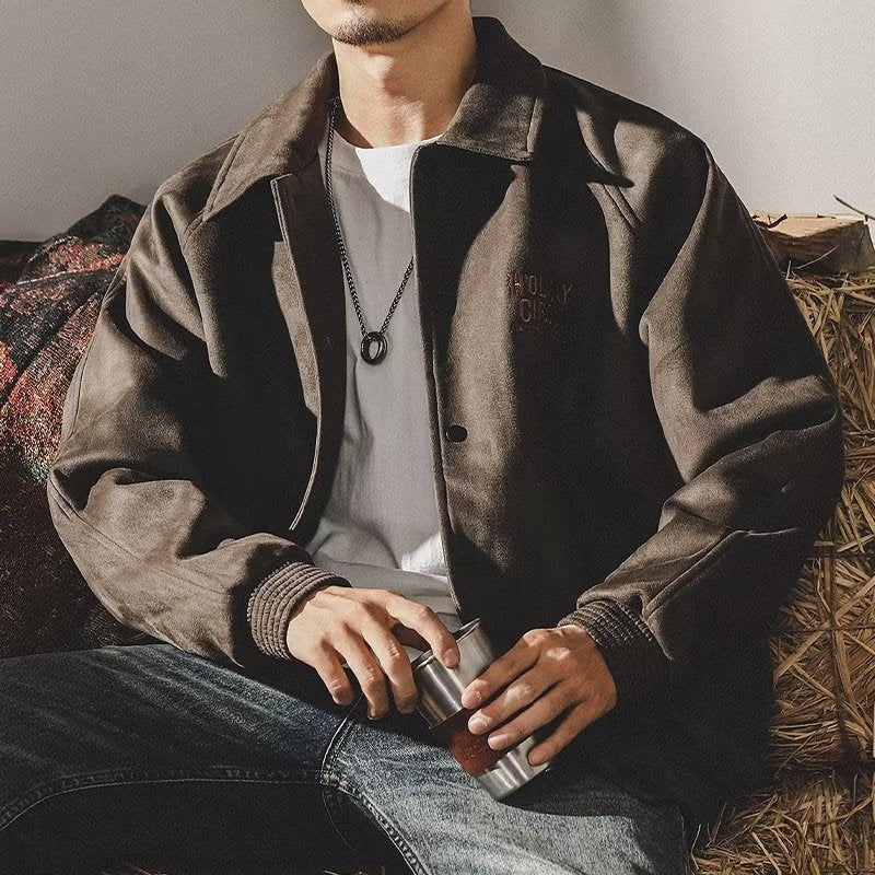 Mens Loose-Fit Heavyweight Insulated Jacket For Spring And Autumn From A Trendy Brand