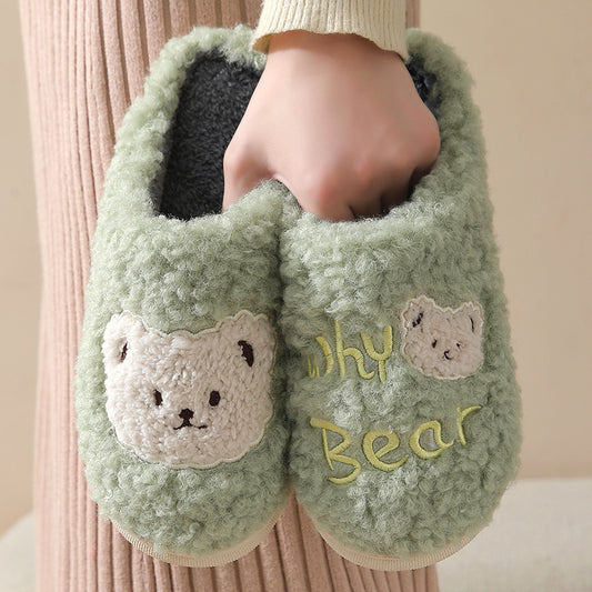 Chaussons d'hiver chauds en forme d'ours pour femmes