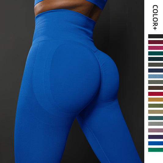 Pantalon de yoga taille haute sans coutures pour femmes, couleur unie, leggings longs, fitness, course à pied, sport, gym