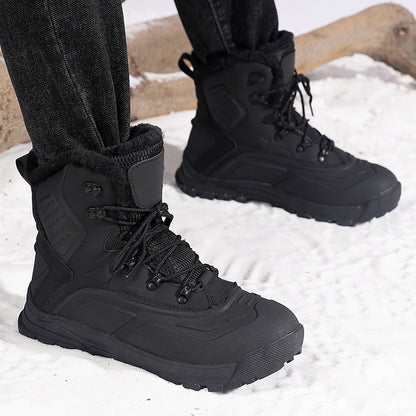 Fleece-lined Warm Plus Size High-top Men's Boots