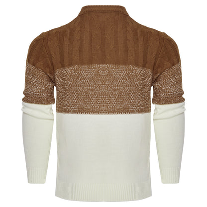 Pull décontracté à manches longues et blocs de couleurs pour homme
