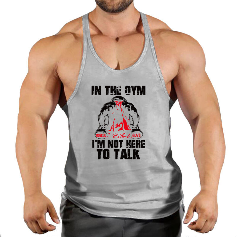 Débardeur d'été décontracté pour homme, chemise de sport à col rond, en forme de I, pour fitness