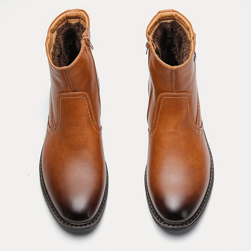 Dress Boots With Zipper Faux Fur