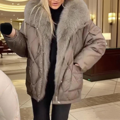 Fashion Women's Wear Mid-length Hooded Cotton Jacket