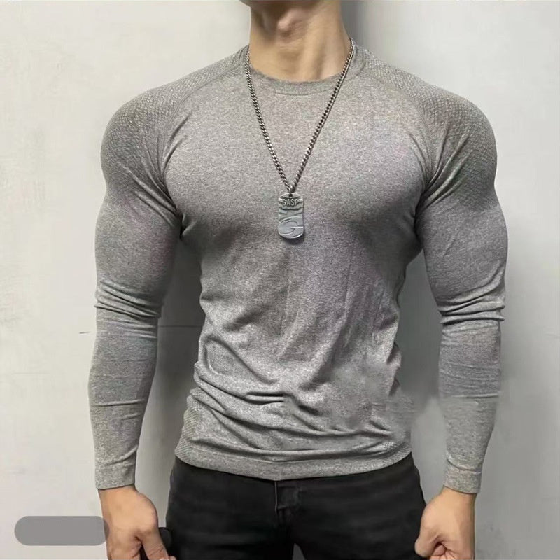 Haut sans coutures à manches longues et fermeture éclair pour entraînement, fitness, extérieur, coupe ajustée