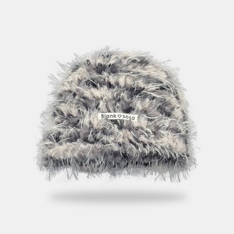 Patch Plush Bonnet Children's Autumn And Winter Earflaps Slipover Beanie Hat Cold-proof