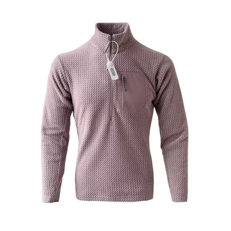 Spring And Autumn Outdoor Pullover High-end Wave Pattern Fleece Sweater