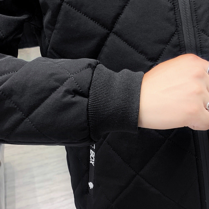 Veste polaire à carreaux diamants Manteau rembourré en coton