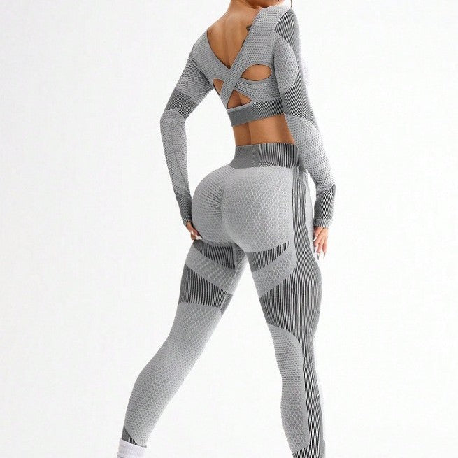 Butt-Lifting Yoga Pants And Back-Slimming Long-Sleeve Top Set