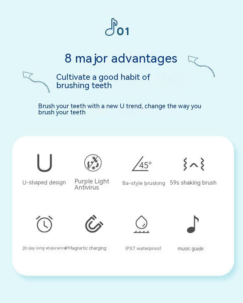 Intelligent Toothbrush Music Voice Guide Children Brushing Teeth