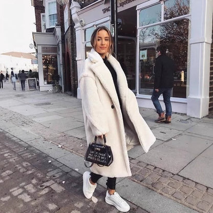 European And American Autumn And Winter Double-sided Lapel Woolen Coat For Women
