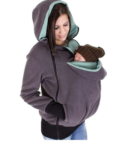Manteau pull kangourou multifonction trois en un pour maman