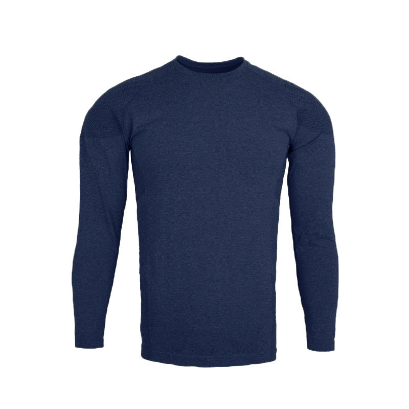 Haut sans coutures à manches longues et fermeture éclair pour entraînement, fitness, extérieur, coupe ajustée