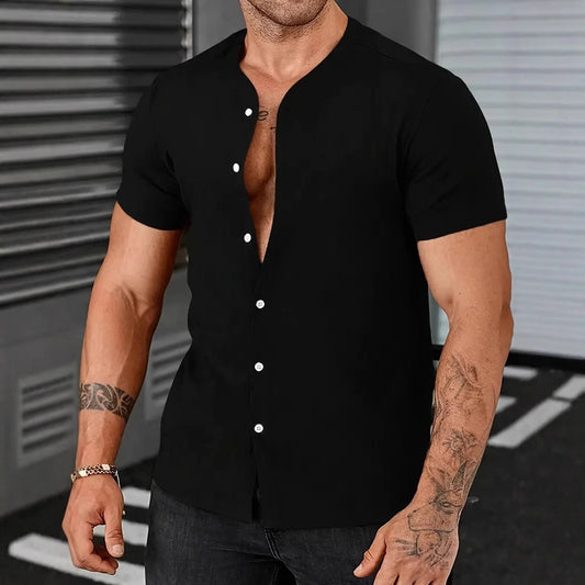 Belle chemise a manche courte pour homme tissu léger