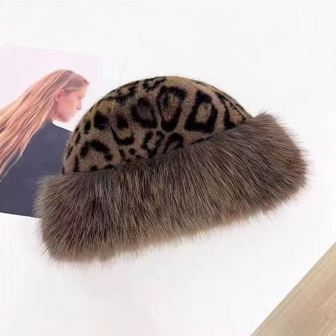 Leopard Print Mongolian Hat For Women