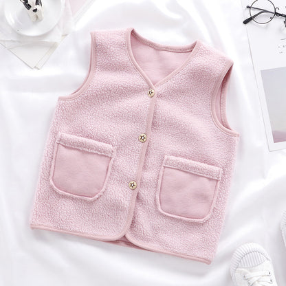 Padded Upper Cardigan To Keep Warm Children's Vest