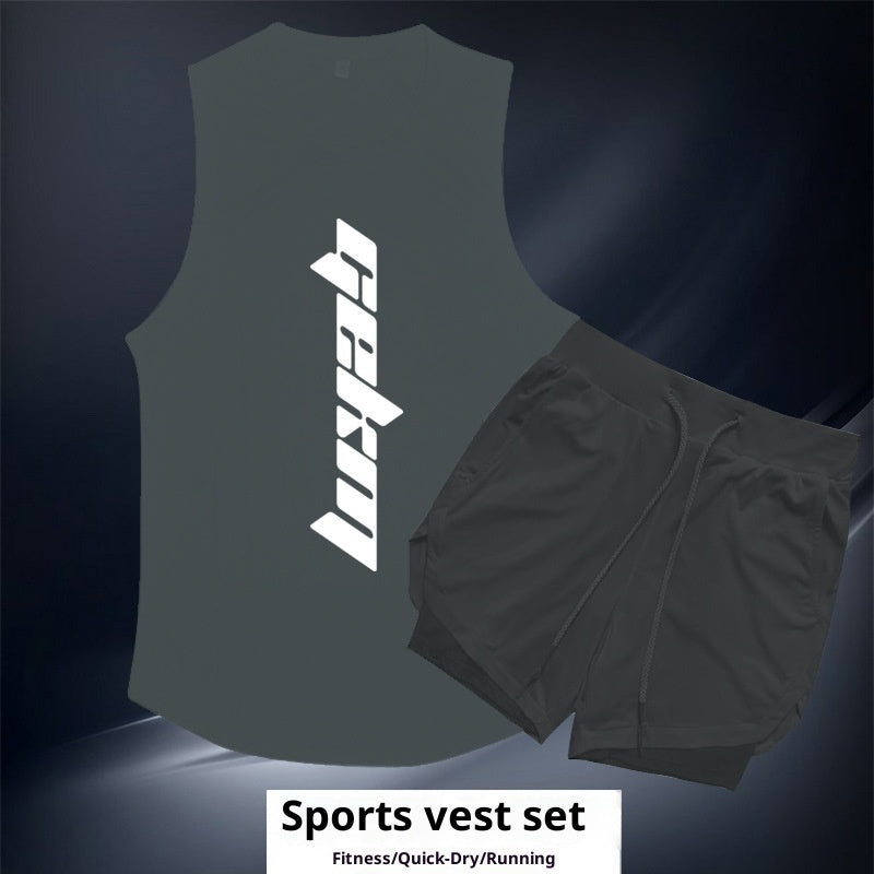 Sports Suit Men's Outdoor Running Fitness Vest Shorts