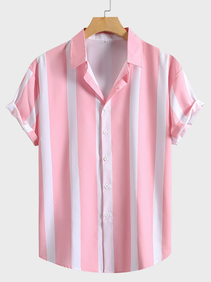 Chemise décontractée à manches courtes et revers pour la plage d'été