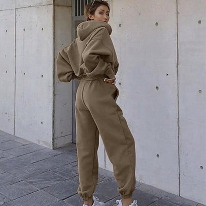 Nouveau style automne et hiver pour femmes, nouveau manteau à capuche décontracté, combinaison de sport