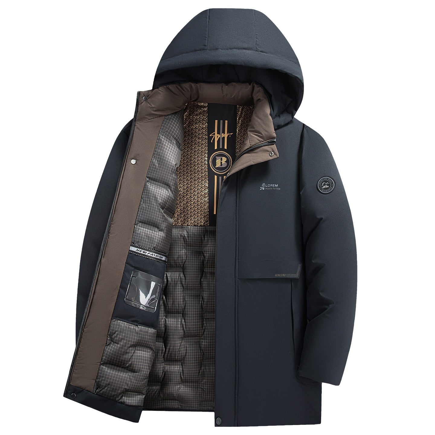 Mid-length Cotton-padded Coat Men's Windproof Thick Warm Jacket