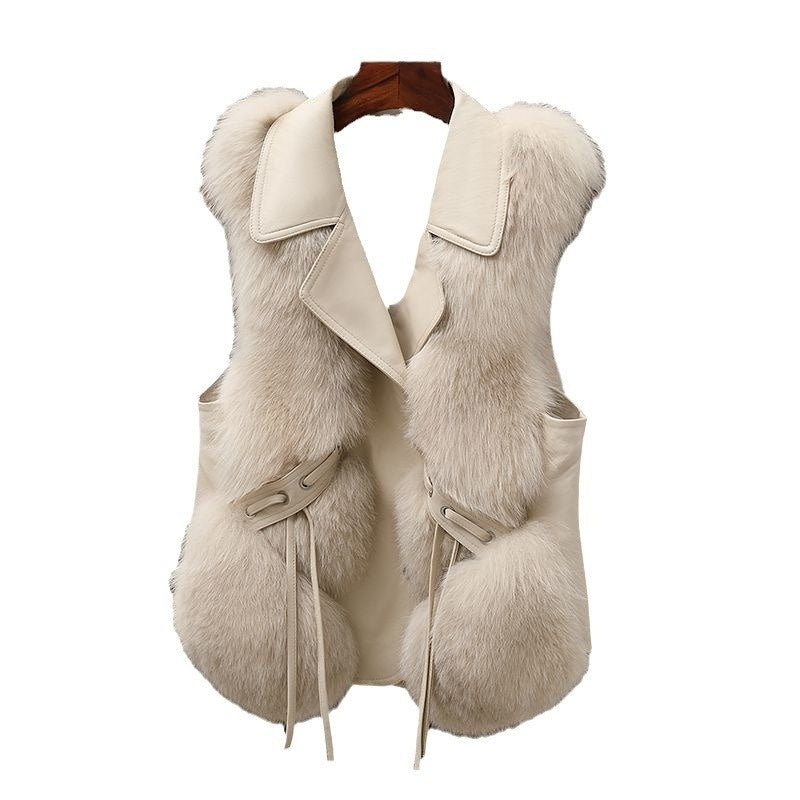 Gilet en fourrure court pour femme, manteau en fourrure artificielle, élégant et chaud, nouvelle collection automne et hiver
