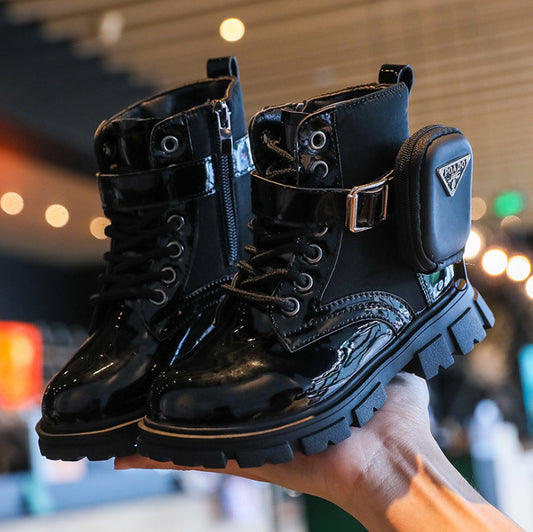 Bottes courtes en cuir de style britannique pour fille à la mode parfait pour l'automne avec un style qui fait fureur