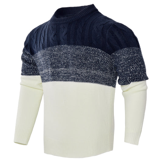 Pull décontracté à manches longues et blocs de couleurs pour homme