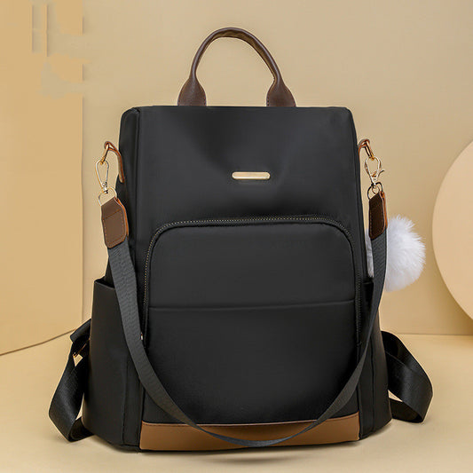 Color Block Large Capacity Oxford Cloth Outdoor Fashion Casual Anti-theft Backpack