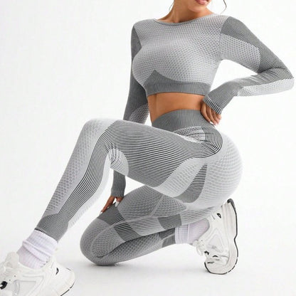 Butt-Lifting Yoga Pants And Back-Slimming Long-Sleeve Top Set