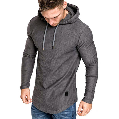Sweat à capuche décontracté à manches longues pour homme, haut slim, t-shirt de sport